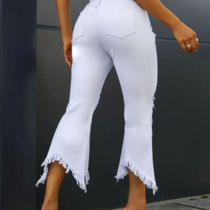 Jeans a zampa con strass